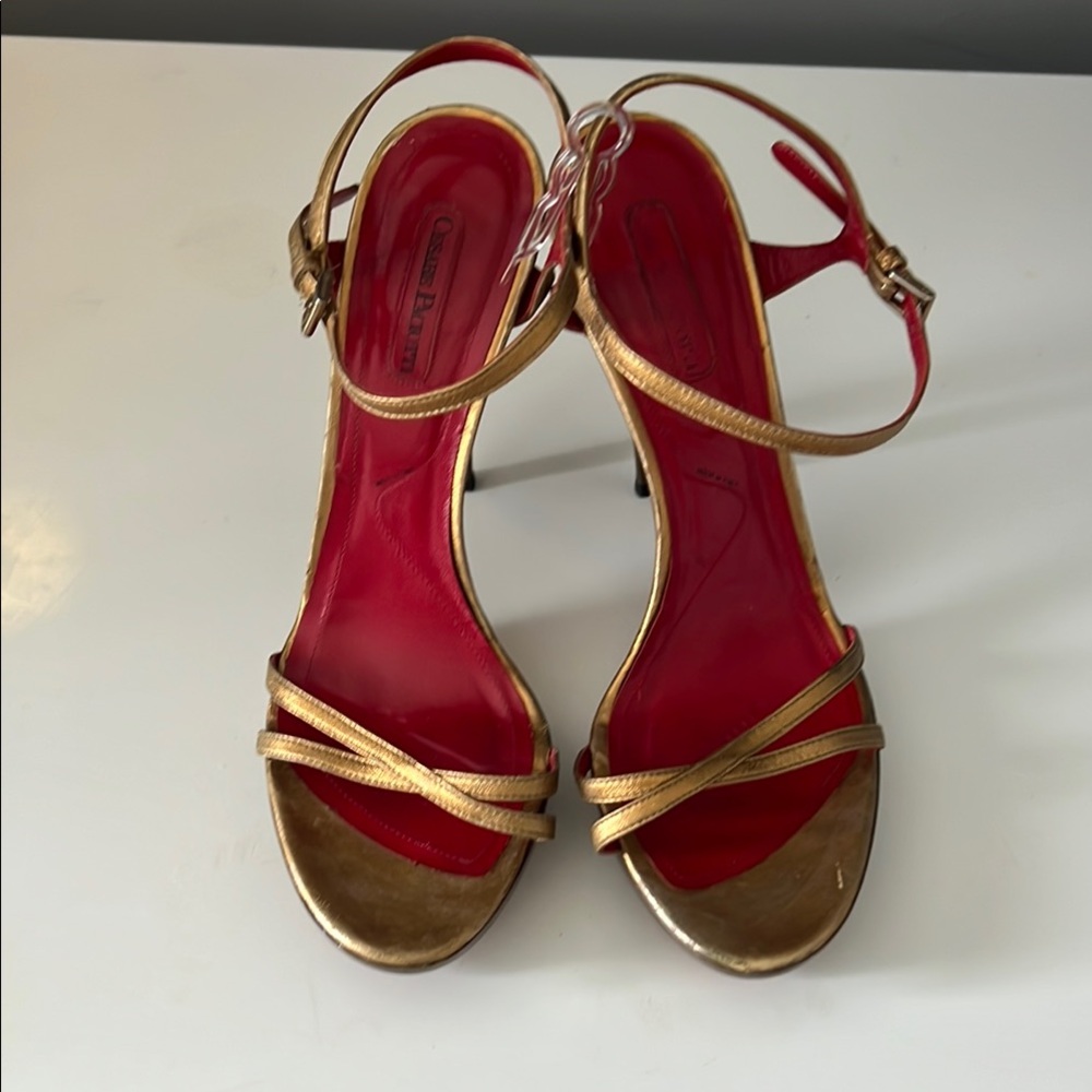 Cesare Paciotti Gold Heels Elegant Design